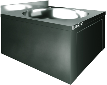 Рукомойник настенный с коленным выключателем Restoinox РНКXГ-40/40-Б