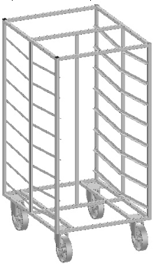 Тележка-шпилька под лотки Restoinox ТШСЛ-16