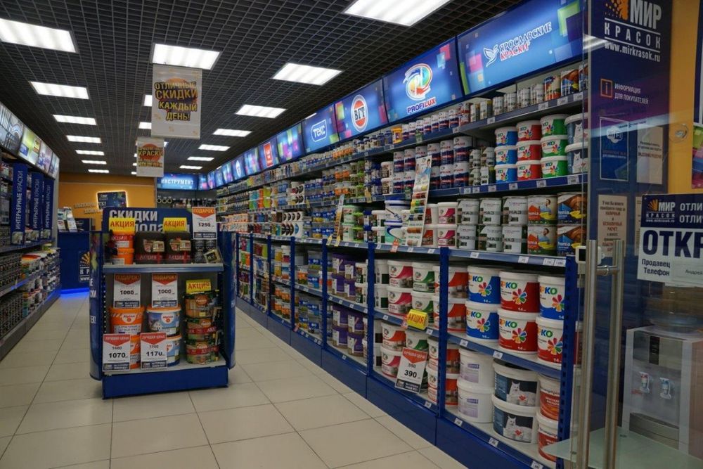 Стеллаж пристенный с рекламным фризом